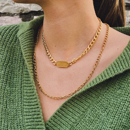 Αλυσίδα λαιμού ταυτότητα Mar and Mar Tab Chain από ανοξείδωτο ατσάλι