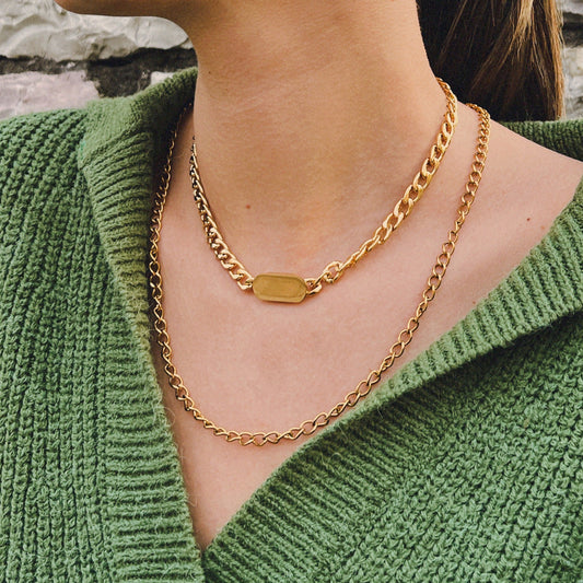 Αλυσίδα λαιμού ταυτότητα Mar and Mar Tab Chain από ανοξείδωτο ατσάλι