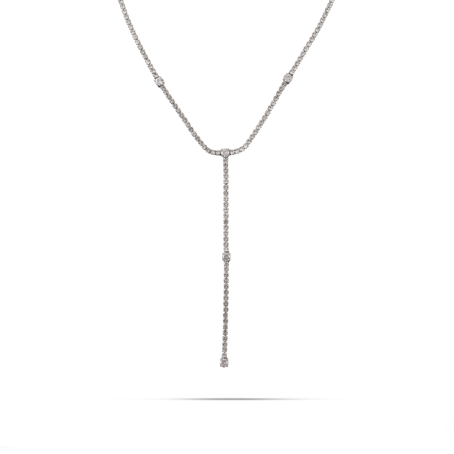 Κολιέ tennis με ζιργκόν Mar and Mar Tennis Tie (White) από ανοξείδωτο ατσάλι