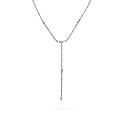 Κολιέ tennis με ζιργκόν Mar and Mar Tennis Tie (White) από ανοξείδωτο ατσάλι