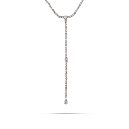 Κολιέ tennis με ζιργκόν Mar and Mar Tennis Tie (White) από ανοξείδωτο ατσάλι