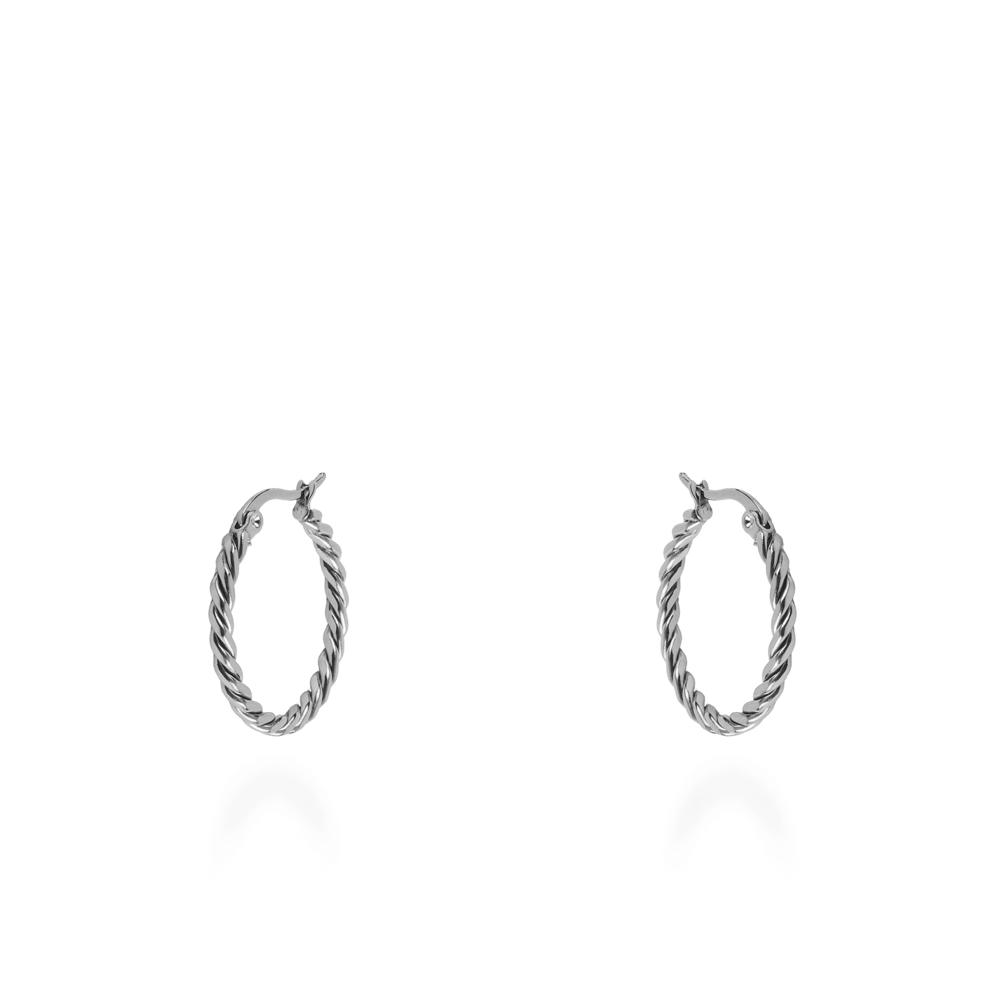 Σκουλαρίκια κρίκοι Mar and Mar Thalia Silver (2,5 cm) από ανοξείδωτο ατσάλι