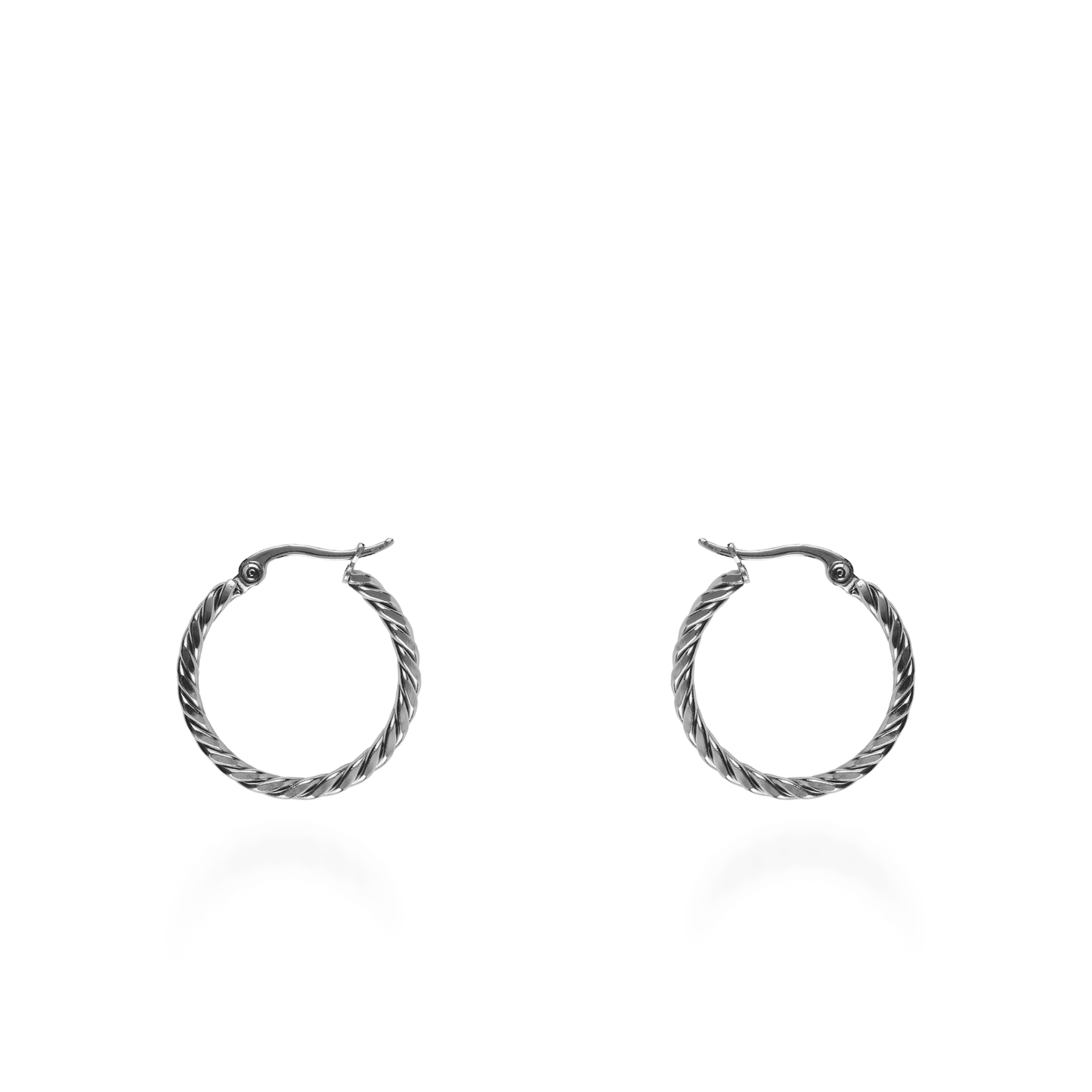 Σκουλαρίκια κρίκοι Mar and Mar Thalia Silver (2,5 cm) από ανοξείδωτο ατσάλι