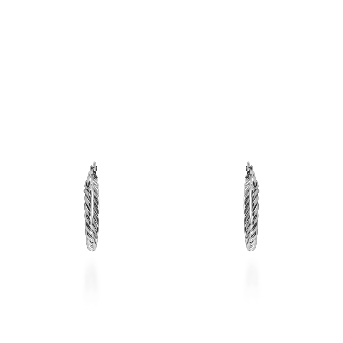 Σκουλαρίκια κρίκοι Mar and Mar Thalia Silver (2,5 cm) από ανοξείδωτο ατσάλι