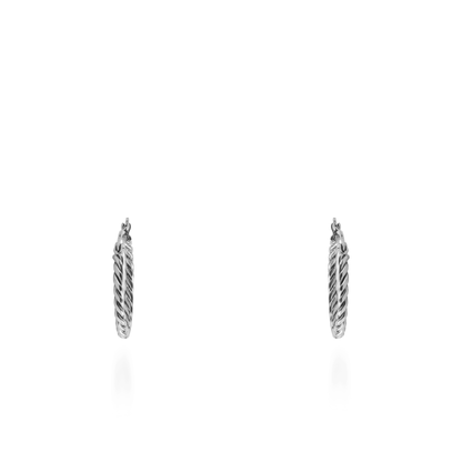 Σκουλαρίκια κρίκοι Mar and Mar Thalia Silver (2,5 cm) από ανοξείδωτο ατσάλι