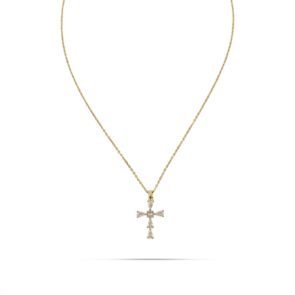 Κολιέ σταυρός με πέτρες ζιργκόν Mar and Mar Zavelle από ανοξείδωτο ατσάλι